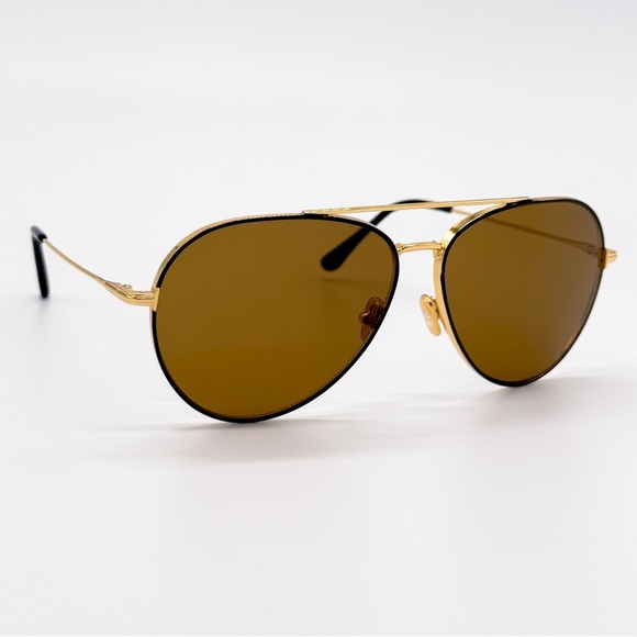 NEW TOM FORD DASHEL-02 TF996 01J MEN SUNGLASSES FT0996/S GOLD BROWN - Picture 4 of 9